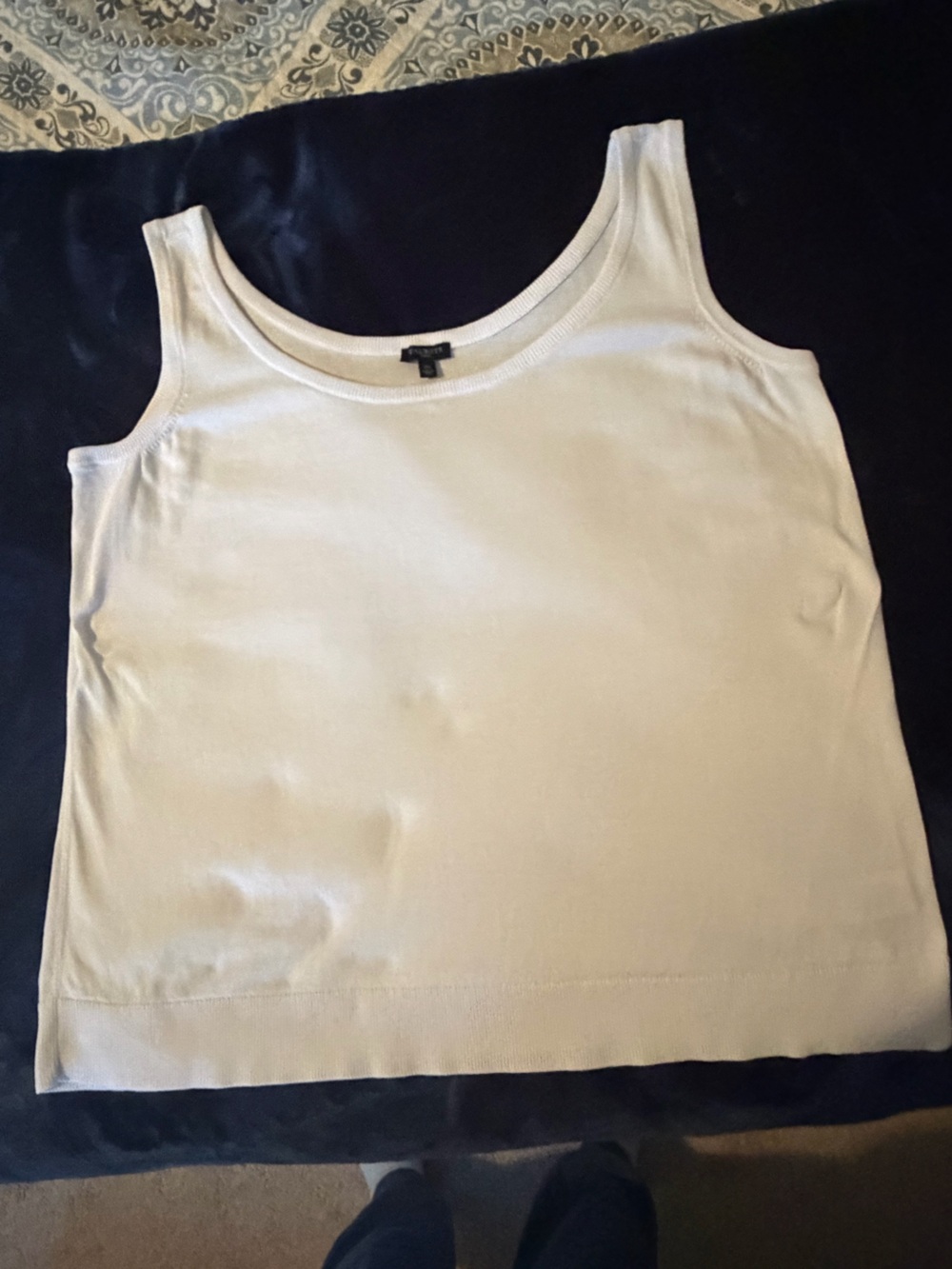 Talbots White Cotton Knit Tank